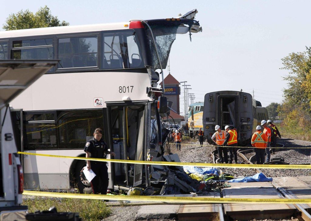 The 2013 collision between an OC Transpo bus and VIA Rail train.