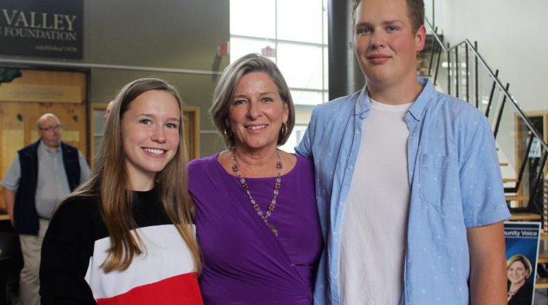 City Councillor Carol Anne Meehan and her two children.